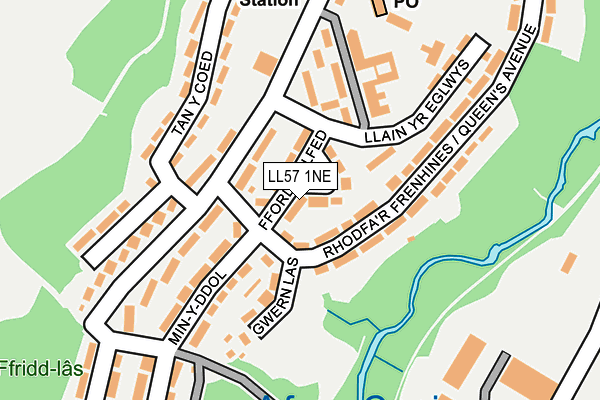 LL57 1NE map - OS OpenMap – Local (Ordnance Survey)