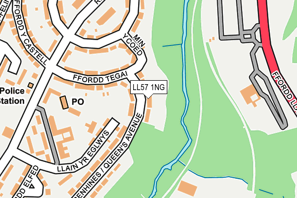 LL57 1NG map - OS OpenMap – Local (Ordnance Survey)
