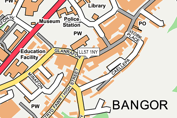 LL57 1NY map - OS OpenMap – Local (Ordnance Survey)