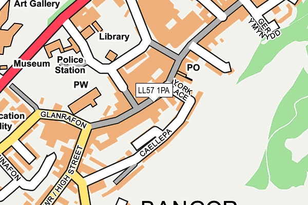 Map of AH2 BANGOR LIMITED at local scale