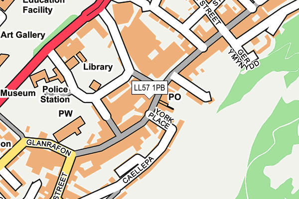 LL57 1PB map - OS OpenMap – Local (Ordnance Survey)