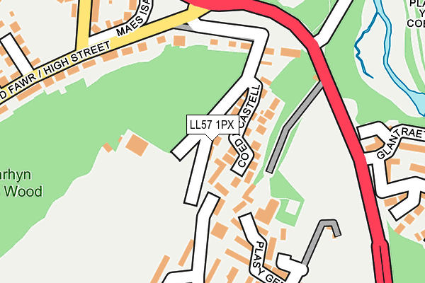 LL57 1PX map - OS OpenMap – Local (Ordnance Survey)
