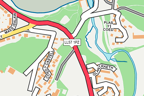 LL57 1PZ map - OS OpenMap – Local (Ordnance Survey)