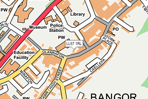 LL57 1RL map - OS OpenMap – Local (Ordnance Survey)
