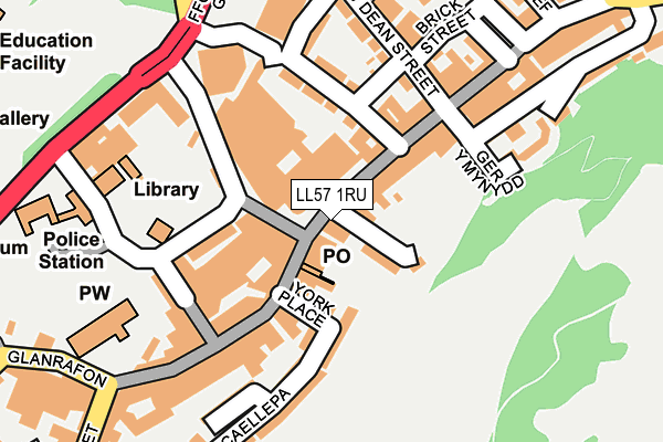 LL57 1RU map - OS OpenMap – Local (Ordnance Survey)