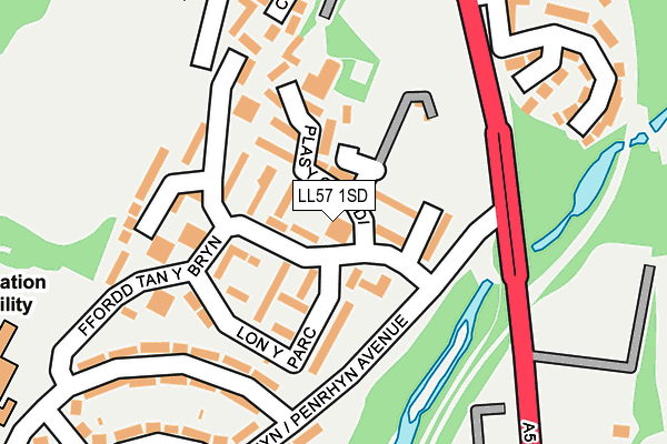 LL57 1SD map - OS OpenMap – Local (Ordnance Survey)