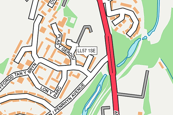 LL57 1SE map - OS OpenMap – Local (Ordnance Survey)