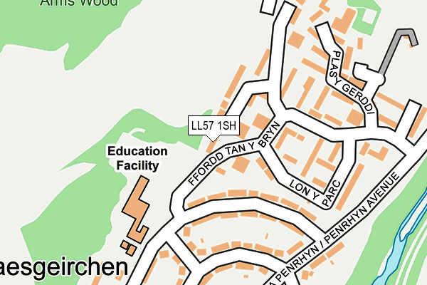 LL57 1SH map - OS OpenMap – Local (Ordnance Survey)