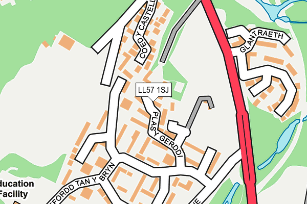 LL57 1SJ map - OS OpenMap – Local (Ordnance Survey)
