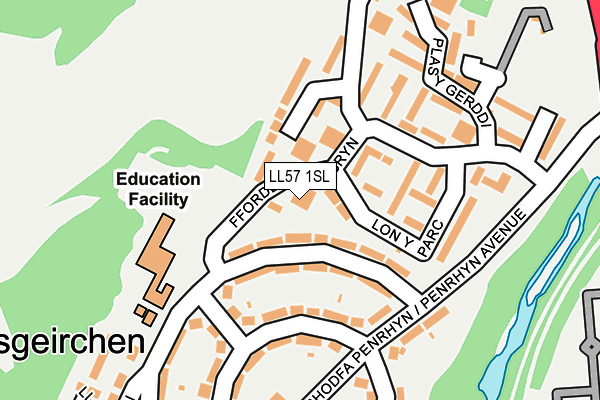 LL57 1SL map - OS OpenMap – Local (Ordnance Survey)