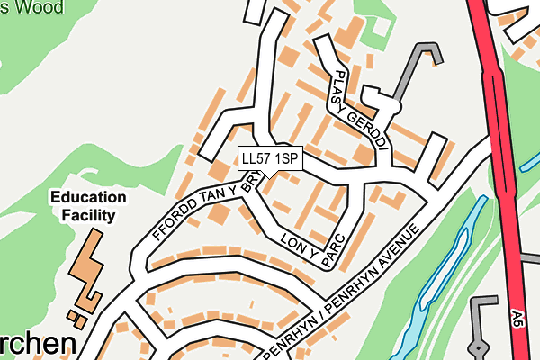 LL57 1SP map - OS OpenMap – Local (Ordnance Survey)