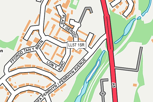 LL57 1SR map - OS OpenMap – Local (Ordnance Survey)
