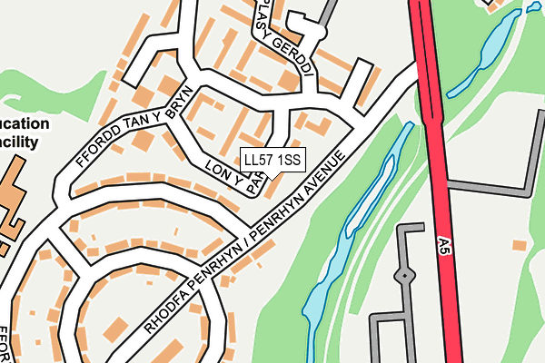 LL57 1SS map - OS OpenMap – Local (Ordnance Survey)