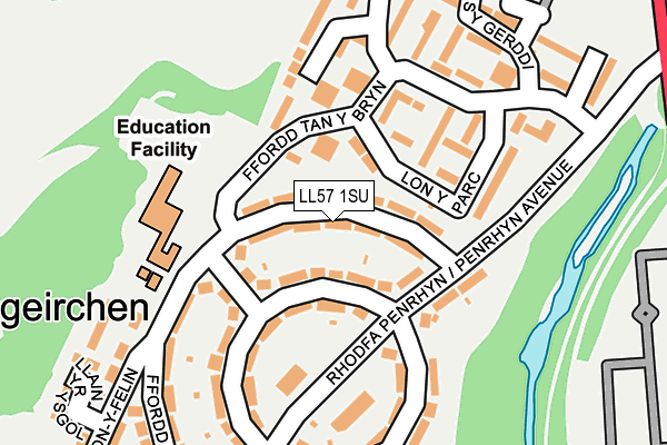 LL57 1SU map - OS OpenMap – Local (Ordnance Survey)