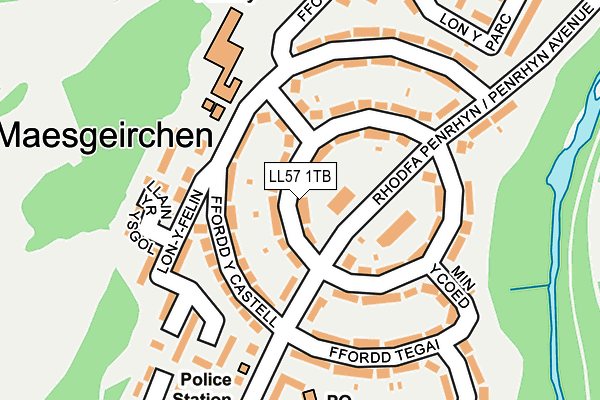 LL57 1TB map - OS OpenMap – Local (Ordnance Survey)