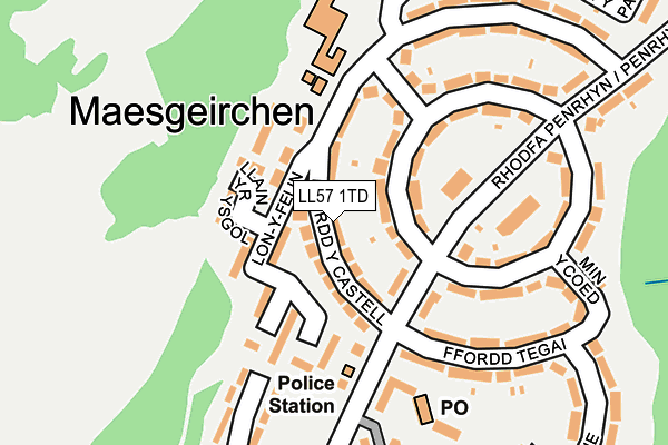LL57 1TD map - OS OpenMap – Local (Ordnance Survey)