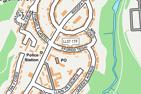 LL57 1TF map - OS OpenMap – Local (Ordnance Survey)