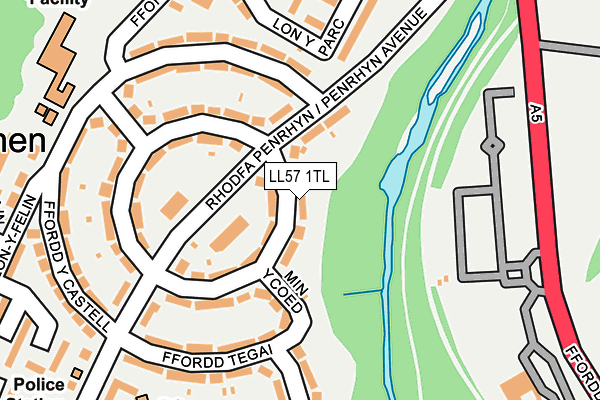 LL57 1TL map - OS OpenMap – Local (Ordnance Survey)