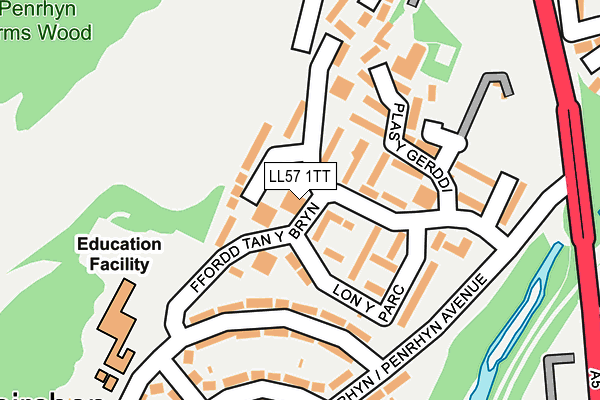 LL57 1TT map - OS OpenMap – Local (Ordnance Survey)
