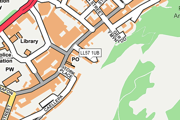 LL57 1UB map - OS OpenMap – Local (Ordnance Survey)