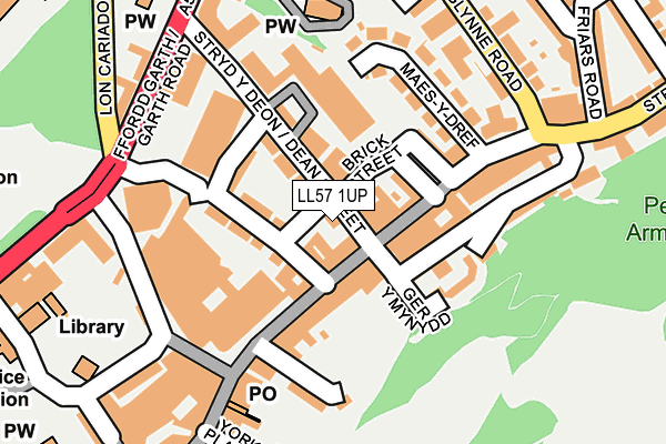 LL57 1UP map - OS OpenMap – Local (Ordnance Survey)
