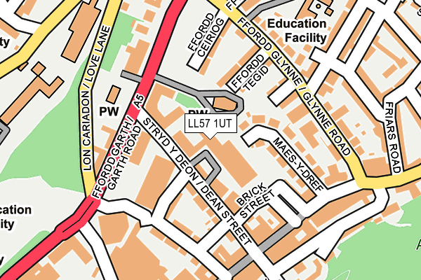 LL57 1UT map - OS OpenMap – Local (Ordnance Survey)