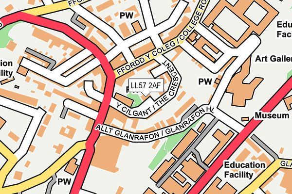 LL57 2AF map - OS OpenMap – Local (Ordnance Survey)