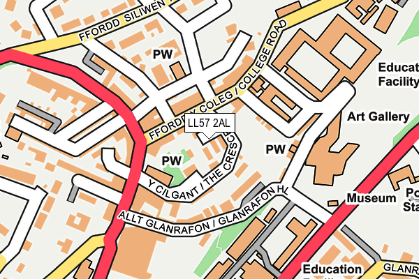 LL57 2AL map - OS OpenMap – Local (Ordnance Survey)