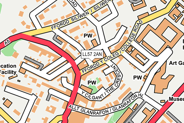 LL57 2AN map - OS OpenMap – Local (Ordnance Survey)