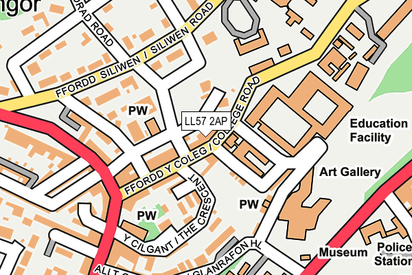 LL57 2AP map - OS OpenMap – Local (Ordnance Survey)