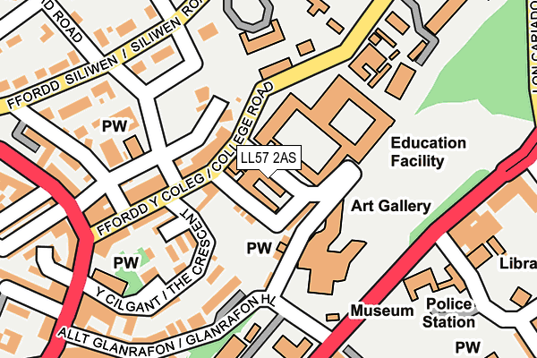 LL57 2AS map - OS OpenMap – Local (Ordnance Survey)