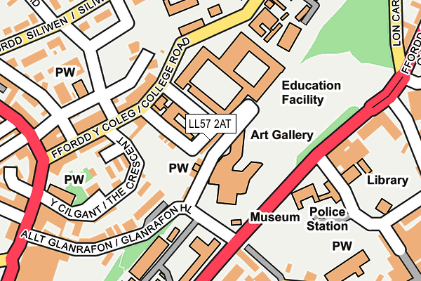 LL57 2AT map - OS OpenMap – Local (Ordnance Survey)