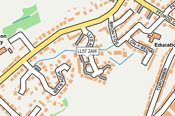 LL57 2AW map - OS OpenMap – Local (Ordnance Survey)