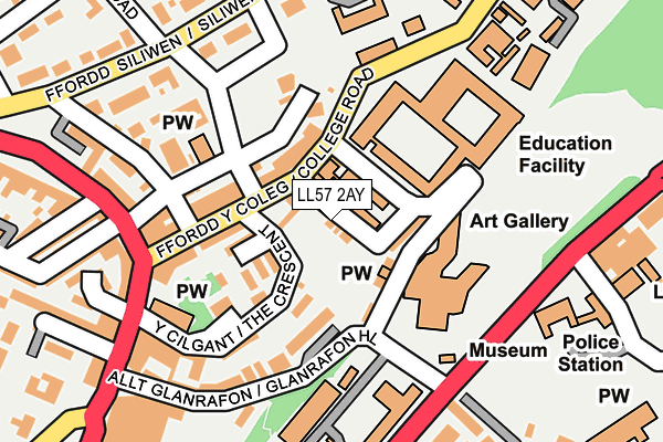 LL57 2AY map - OS OpenMap – Local (Ordnance Survey)