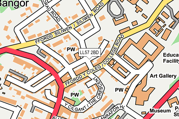 LL57 2BD map - OS OpenMap – Local (Ordnance Survey)