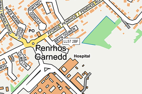 LL57 2BF map - OS OpenMap – Local (Ordnance Survey)