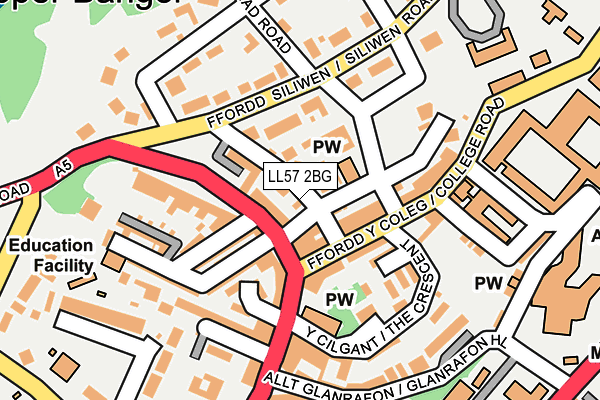 LL57 2BG map - OS OpenMap – Local (Ordnance Survey)