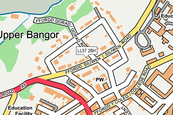 LL57 2BH map - OS OpenMap – Local (Ordnance Survey)
