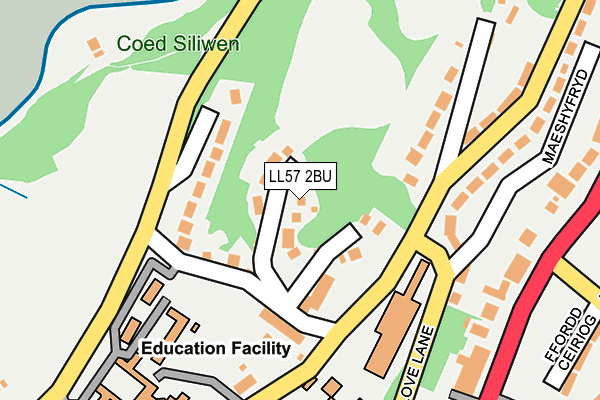LL57 2BU map - OS OpenMap – Local (Ordnance Survey)