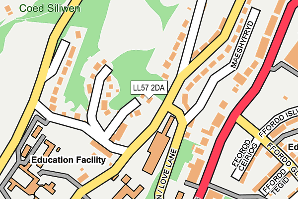 LL57 2DA map - OS OpenMap – Local (Ordnance Survey)