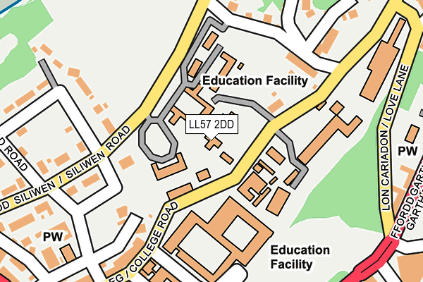 LL57 2DD map - OS OpenMap – Local (Ordnance Survey)
