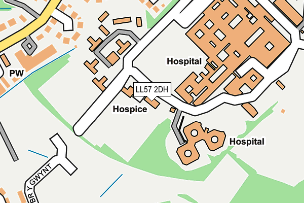 LL57 2DH map - OS OpenMap – Local (Ordnance Survey)