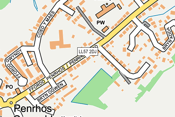 LL57 2DJ map - OS OpenMap – Local (Ordnance Survey)
