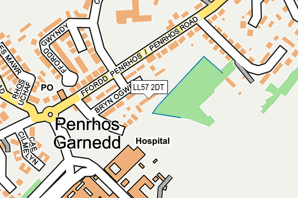 LL57 2DT map - OS OpenMap – Local (Ordnance Survey)