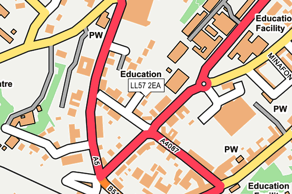 LL57 2EA map - OS OpenMap – Local (Ordnance Survey)