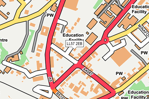 LL57 2EB map - OS OpenMap – Local (Ordnance Survey)