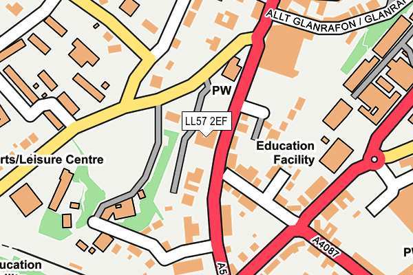 LL57 2EF map - OS OpenMap – Local (Ordnance Survey)