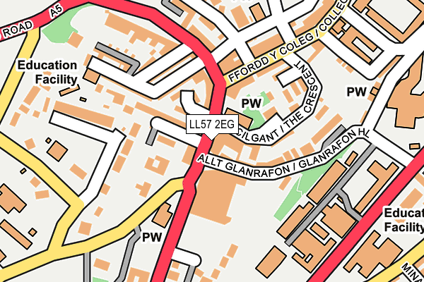 LL57 2EG map - OS OpenMap – Local (Ordnance Survey)