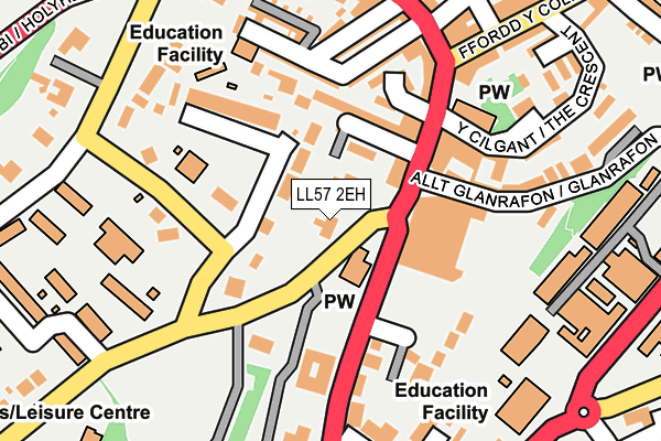 LL57 2EH map - OS OpenMap – Local (Ordnance Survey)