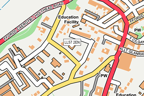 LL57 2EN map - OS OpenMap – Local (Ordnance Survey)
